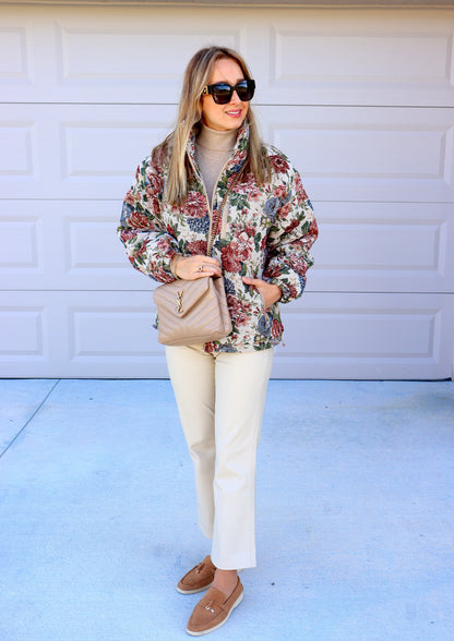 Victoria Floral Puffer Jacket