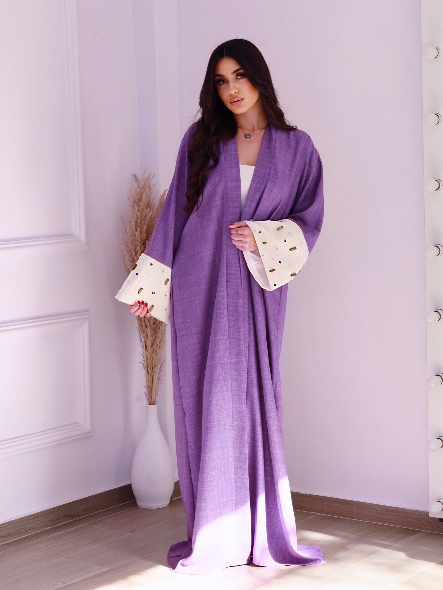 Abaya Linen- Purple