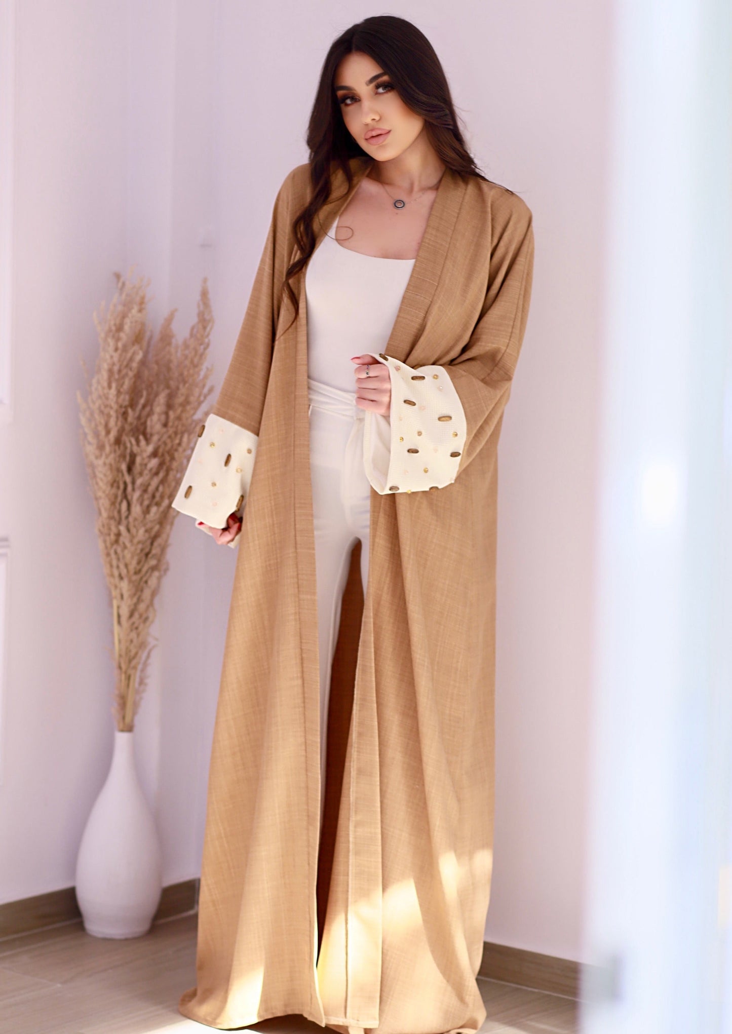 Abaya Linen- Camel