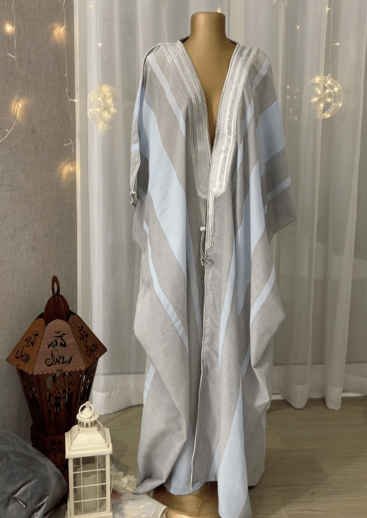 Abaya- grey and blue