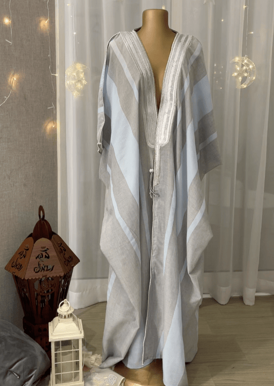 Abaya- grey and blue