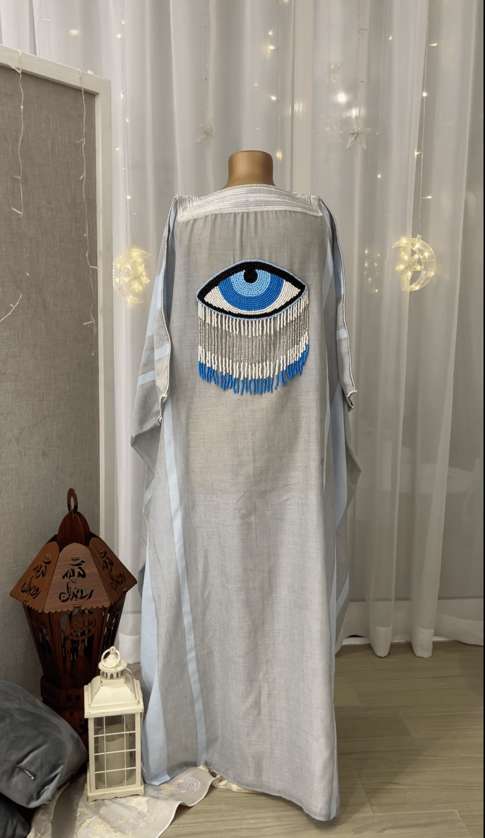 Abaya- grey and blue