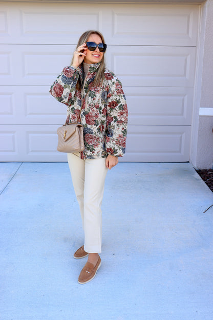 Victoria Floral Puffer Jacket