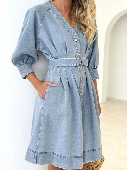 Ibiza Denim Dress- Blue